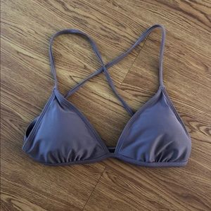 Purple triangle bikini strappy top